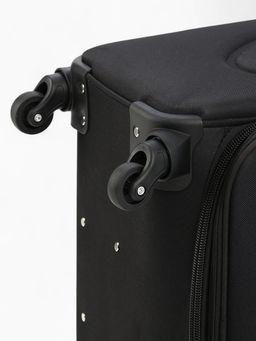 Чемодан на колёсах Royalbag большой 104 л (L), на молнии, с увеличением, кодовый замок, 4 колеса, чёрный