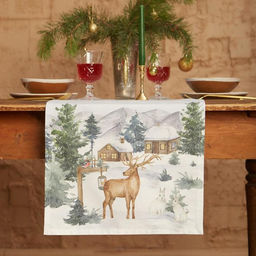 Дорожка новогодняя на стол «Этель» Forest animals 40×147 ± 5 см, 100% хл, саржа 190 г/м²