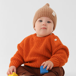 Шапка детская «Крошка Я», размер 46-48 см, бежевая