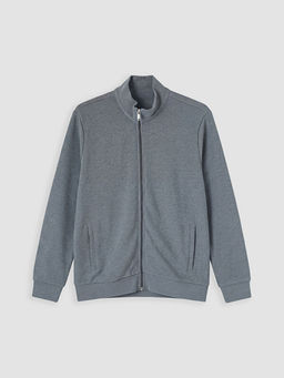 Dik Yaka Erkek Fermuarl? Sweatshirt