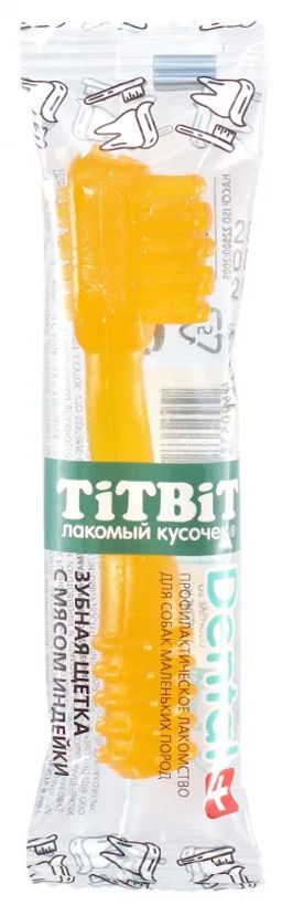 Титбит ДЕНТАЛ+ Зубные щетки с мясом индейки и говядины 90 г