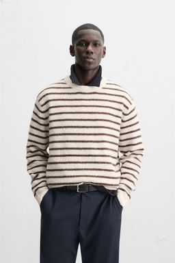 TEXTURED STRIPE SWEATER