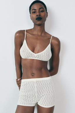 CHUNKY KNIT BRALETTE WITH BOW - Zara фото 2