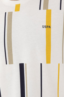 Футболка мужская U.S. Polo Assn цвета экрю хлопок  фото 7