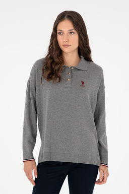 Женский серый меланжевый свитер Неожиданная скидка в корзине