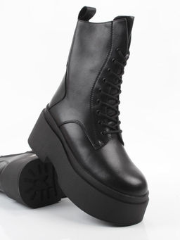 04-PAT225-1Z BLACK Ботинки зимние женские (натуральная кожа, 100% шерсть)