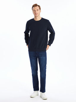 Bisiklet Yaka Uzun Kollu Erkek Sweatshirt
