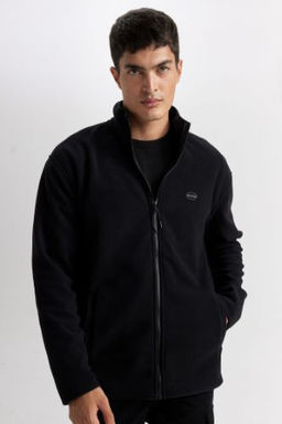Relax Fit Dik Yaka Polar Fermuarl? Sweatshirt