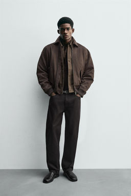 FAUX SUEDE QUILTED JACKET