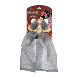 Мочалка-полотенце "Японская" мужская, 28х87 см, hard,серая, для бани и сауны "Банные штучки"/ 20