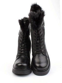 04-YPM5834A BLACK Ботинки зимние женские (натуральная кожа, натуральный мех)