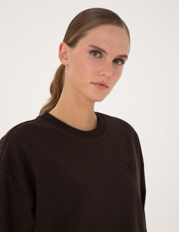 Kahverengi Oversize 2 _plik Sweatshirt