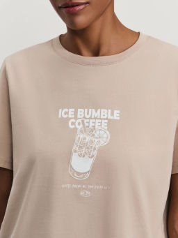 Футболка с принтом из хлопка / Zarina  фото 6