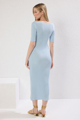 Trendyolmilla Siyah Midi Triko Elbise TWOSS25EL00307  фото 4