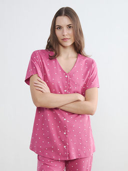 V Yaka Desenli Hamile Pijama Tak?m