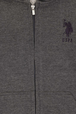 Свитшот U.S. Polo Assn антрацитовый меланж из хлопка