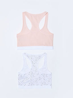 Bask?l? Pamuklu K?z ?ocuk B?stiyer 2li - Waikiki фото 2