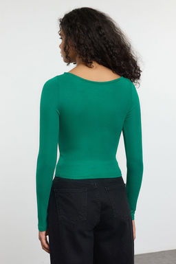 Trendyolmilla Ekru Kay?k Yaka Slim/Vucuda Oturan Regular Boy Orme Bluz TWOAW25BZ00011  фото 10