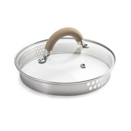 LR02-341 Кастрюля (нерж) Берлин 18x10см, 2,4л, капс.дно, шкала, силик.накл, крыш.дуршлаг /LARA/  фото 4