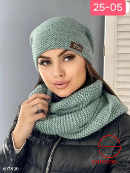 Комплект 2в 1, шапка двойной без флиса