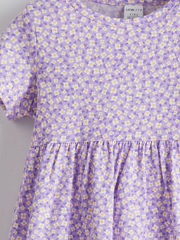 Bisiklet Yaka ?i?ekli K?z ?ocuk Elbise