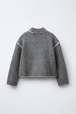 KNIT JUMPER WITH CONTRAST EMBROIDERY - Zara фото 2