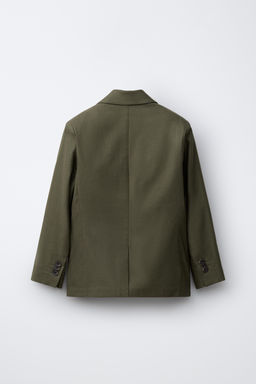 BLAZER TRAJE CON ALGOD?N Y LINO / Verde gris - Zara фото 2