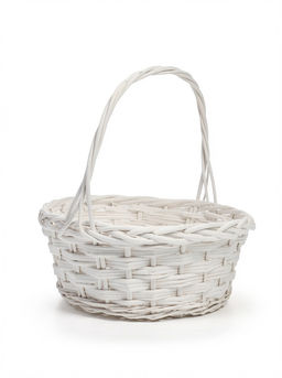 Корзина плетёная для хранения Lata, с ручкой, лоза, белая, набор 2 шт.