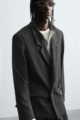 STRIPED DOUBLE-BREASTED BLAZER - Zara фото 5