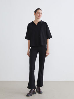 D?z K?sa Kollu Kad?n Hoodie