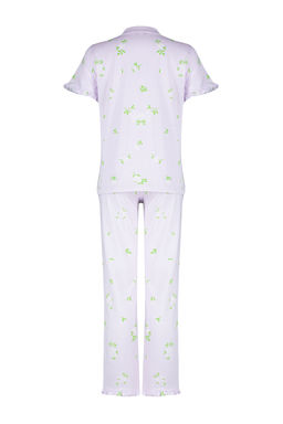 Trendyolmilla Mint %100 Pamuklu Cicekli F?rf?rl? Orme Pijama Tak?m? THMSS24PT00227  фото 8