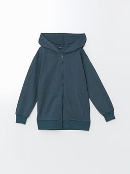 Kap??onlu Erkek ?ocuk Fermuarl? Sweatshirt