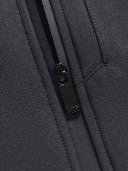 Ветровка мужская софтшелл виндстоппер с капюшоном спортивная темно-серого цвета 9615_1TC