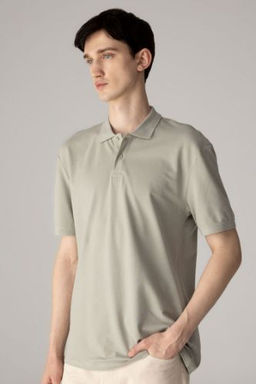 New Regular Fit K?sa Kollu Basic Duz Polo Tisort