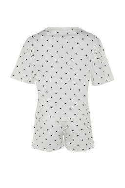 Trendyolmilla Beyaz %100 Pamuklu Puantiyeli ve Kalpli Sortlu Orme Pijama Tak?m? THMSS21PT1485 фото 33
