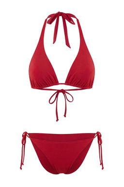 K?rm?z? Ucgen Kapl? Normal Bel Regular Basic Bikini Tak?m? TBESS26BT00015