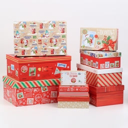 Набор новогодних подарочных коробок 10 в 1 «Новогодняя почта», 12×7×4 – 32.5×20×12.5 см