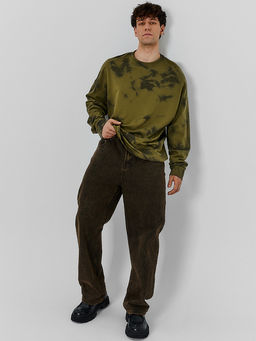 Свитшот оверсайз мужской зеленый с эффектом варки - Mark formelle фото 5