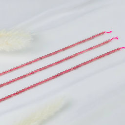 Бусины для украшений из Клубничного кварца (78 бусин) 39 см