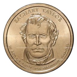1 доллар 2009 года D Закари Тейлор 12-й президент США