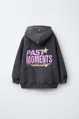 FADED HOODIE WITH SLOGAN PRINT - Zara фото 2