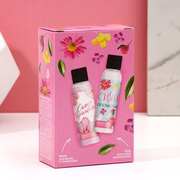 Подарочный набор «Сияй от счастья», гель для душа и пена для ванны, 2×100 мл, Чистое счастье