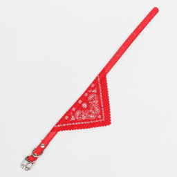 Ошейник с косынкой 32 х 1 см, ОШ 22-28, красный - Пижон фото 2