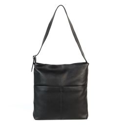 Женская кожаная плоская сумка хобо 209238 Блек - Cidirro фото 2