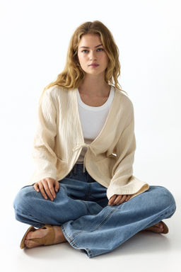 Chaqueta de muselina con lazada - H&m фото 3