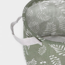 Корзинка для мелочей с ручками Доляна Leaves, 202015 см, круглая, зелёная  фото 3