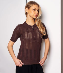 Футболка #КТ8209, шоколадный