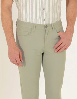 A__k Ye_il Slim Fit Keten Kar___ml_ Kanvas Pantolon - Pierre cardin фото 5
