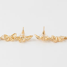 Серьги металл Стиль цветок с каплей, цвет золото - Qf фото 2