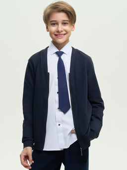 Кардиган темно-синий футер 2-х нитка с лайкрой